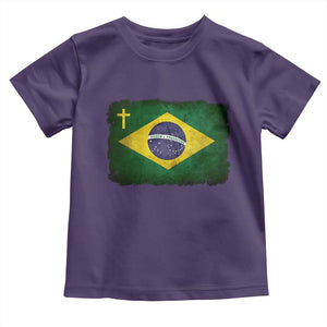 Brazilian Pride Christian Cross Latin America Brazil Flag Toddler T Shirt TS11 Purple Print Your Wear