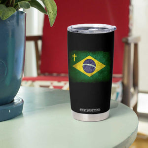 Brazilian Pride Christian Cross Latin America Brazil Flag Tumbler Cup TS11 Print Your Wear