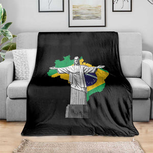 Brazilian Pride Christ the Redeemer Statue Latin America Brazil Map Throw Blanket TS11 Print Your Wear