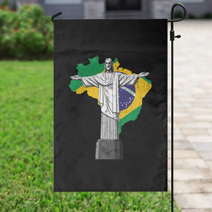 Brazilian Pride Christ the Redeemer Statue Latin America Brazil Map Garden Flag TS11 Print Your Wear
