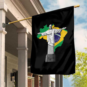 Brazilian Pride Christ the Redeemer Statue Latin America Brazil Map Garden Flag TS11 Print Your Wear