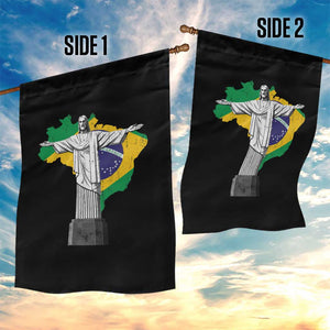 Brazilian Pride Christ the Redeemer Statue Latin America Brazil Map Garden Flag TS11 Print Your Wear