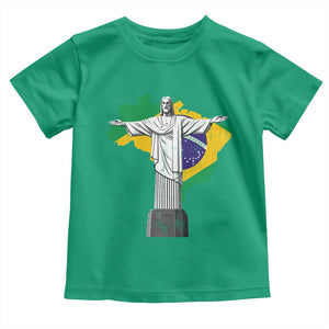 Brazilian Pride Christ the Redeemer Statue Latin America Brazil Map Toddler T Shirt TS11 Irish Green Print Your Wear