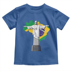 Brazilian Pride Christ the Redeemer Statue Latin America Brazil Map Toddler T Shirt TS11 Royal Blue Print Your Wear