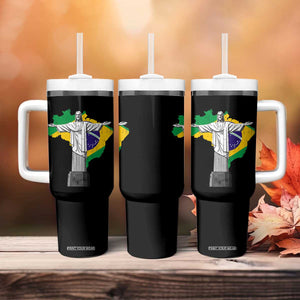 Brazilian Pride Christ the Redeemer Statue Latin America Brazil Map Tumbler With Handle TS11 Print Your Wear