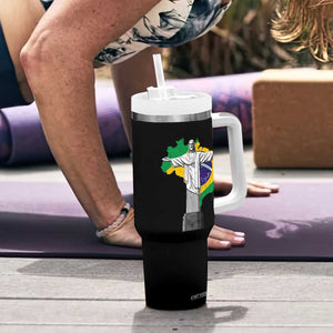 Brazilian Pride Christ the Redeemer Statue Latin America Brazil Map Tumbler With Handle TS11 Print Your Wear