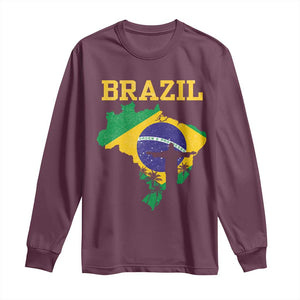 Brazilian Pride Christ the Redeemer Statue Latin America Long Sleeve Shirt TS11 Maroon Print Your Wear