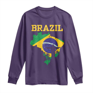 Brazilian Pride Christ the Redeemer Statue Latin America Long Sleeve Shirt TS11 Purple Print Your Wear