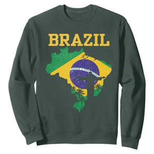 Brazilian Pride Christ the Redeemer Statue Latin America Sweatshirt TS11 Dark Forest Green Print Your Wear