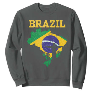 Brazilian Pride Christ the Redeemer Statue Latin America Sweatshirt TS11 Dark Heather Print Your Wear