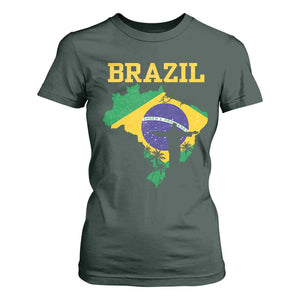 Brazilian Pride Christ the Redeemer Statue Latin America T Shirt For Women TS11 Dark Forest Green Print Your Wear