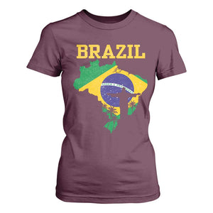 Brazilian Pride Christ the Redeemer Statue Latin America T Shirt For Women TS11 Maroon Print Your Wear