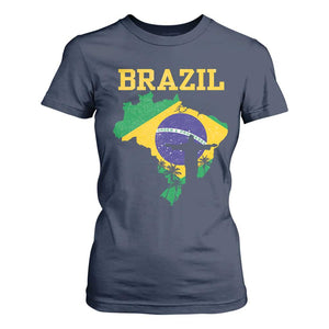 Brazilian Pride Christ the Redeemer Statue Latin America T Shirt For Women TS11 Navy Print Your Wear