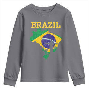 Brazilian Pride Christ the Redeemer Statue Latin America Youth Sweatshirt TS11 Charcoal Print Your Wear