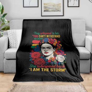 Frida Kahlo Throw Blanket They Whispered To Her You Cant Withstand The Storm TS11 Print Your Wear