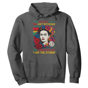Frida Kahlo Hoodie They Whispered To Her You Cant Withstand The Storm TS11 Dark Heather Print Your Wear
