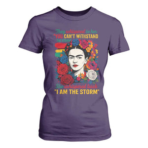 Frida Kahlo T Shirt For Women They Whispered To Her You Cant Withstand The Storm TS11 Purple Print Your Wear