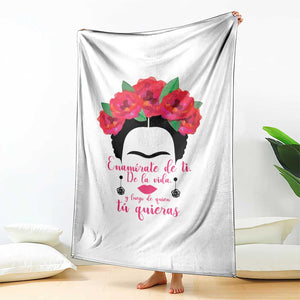 Frida Kahlo Quotes Throw Blanket Enamorate De Ti De La Vida Mexican Artist TS11 Print Your Wear