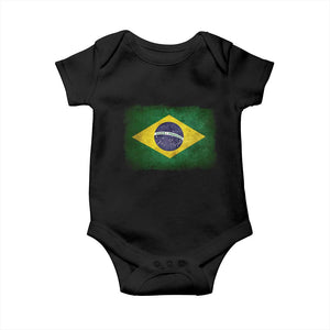 Brazilian Pride Latin America Vintage Brazil Flag Baby Onesie TS11 Black Print Your Wear