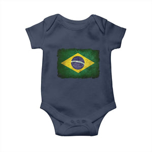 Brazilian Pride Latin America Vintage Brazil Flag Baby Onesie TS11 Navy Print Your Wear