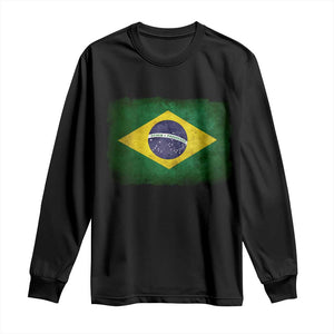 Brazilian Pride Latin America Vintage Brazil Flag Long Sleeve Shirt TS11 Black Print Your Wear