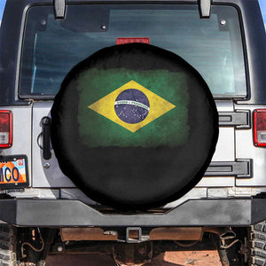 Brazilian Pride Latin America Vintage Brazil Flag Spare Tire Cover TS11 No hole Black Print Your Wear