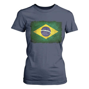 Brazilian Pride Latin America Vintage Brazil Flag T Shirt For Women TS11 Navy Print Your Wear