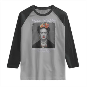 Frida Kahlo Raglan Shirt Feet What Do I Need You For When I Have Wings To Fly TS11 Sport Gray Black Print Your Wear