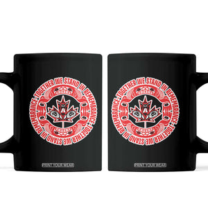 Indigenous Children Coffee Mug Together We Stand In Remembrance Unity Day Papoose Maple Leaf Native American TS11 Black Print Your Wear