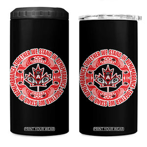 Indigenous Children 4 in 1 Can Cooler Tumbler Together We Stand In Remembrance Unity Day Papoose Maple Leaf Native American TS11 One Size: 16 oz Black Print Your Wear