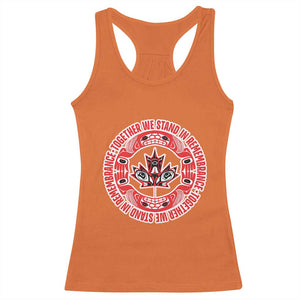 Indigenous Children Racerback Tank Top Together We Stand In Remembrance Unity Day Papoose Maple Leaf Native American TS11 Orange Print Your Wear
