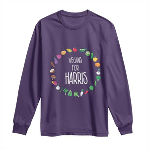 Harris Supporter 2024 Long Sleeve Shirt Vegans For Kamala Vegeterian Veggies TS11 Purple Print Your Wear