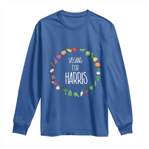Harris Supporter 2024 Long Sleeve Shirt Vegans For Kamala Vegeterian Veggies TS11 Royal Blue Print Your Wear