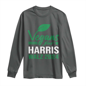 Kamala Supporter 2024 Long Sleeve Shirt Vegans For Harris Walz 2024 Veggies TS11 Dark Heather Print Your Wear