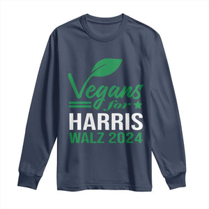 Kamala Supporter 2024 Long Sleeve Shirt Vegans For Harris Walz 2024 Veggies TS11 Navy Print Your Wear