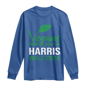 Kamala Supporter 2024 Long Sleeve Shirt Vegans For Harris Walz 2024 Veggies TS11 Royal Blue Print Your Wear