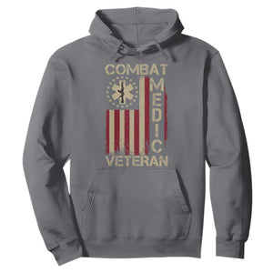 Combat Medic Veteran Hoodie Medical Military Vintage American Flag TS11 Charcoal Print Your Wear