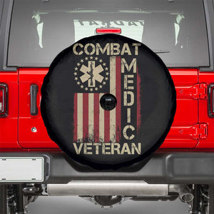 Combat Medic Veteran Spare Tire Cover Medical Military Vintage American Flag TS11 Black Print Your Wear