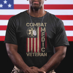 Combat Medic Veteran T Shirt Medical Military Vintage American Flag TS11 Black Print Your Wear