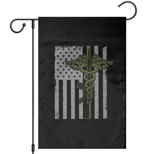Combat Medic Soldier Garden Flag Caduceus Vintage American Flag TS11 Black Print Your Wear