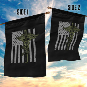 Combat Medic Soldier Garden Flag Caduceus Vintage American Flag TS11 Print Your Wear