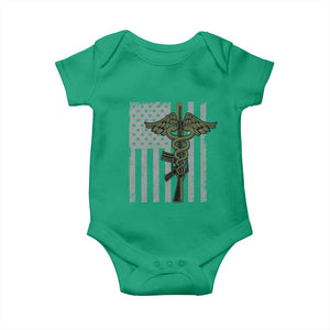 Combat Medic Soldier Baby Onesie Caduceus Vintage American Flag TS11 Irish Green Print Your Wear