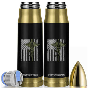 Combat Medic Soldier Bullet Tumbler Caduceus Vintage American Flag TS11 Black Print Your Wear