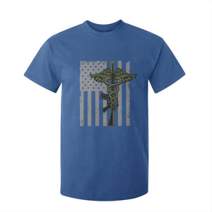 Combat Medic Soldier T Shirt For Kid Caduceus Vintage American Flag TS11 Royal Blue Print Your Wear