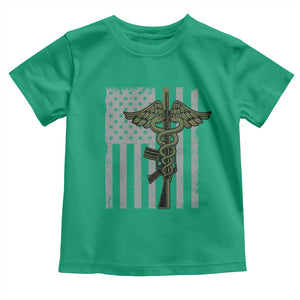 Combat Medic Soldier Toddler T Shirt Caduceus Vintage American Flag TS11 Irish Green Print Your Wear