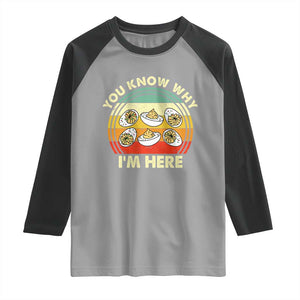 Funny Thanksgiving Deviled Eggs Raglan Shirt You Know Why I Am Here Easter Day TS11 Sport Gray Black Print Your Wear