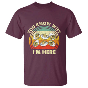 Funny Thanksgiving Deviled Eggs T Shirt You Know Why I Am Here Easter Day TS11 Maroon Print Your Wear