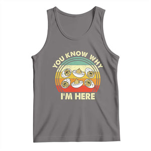 Funny Thanksgiving Deviled Eggs Tank Top You Know Why I Am Here Easter Day TS11 Deep Heather Print Your Wear