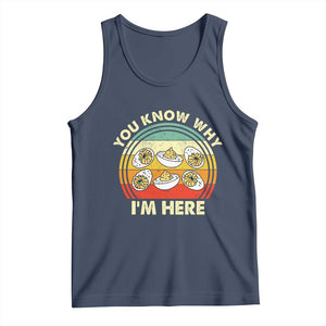 Funny Thanksgiving Deviled Eggs Tank Top You Know Why I Am Here Easter Day TS11 Navy Print Your Wear