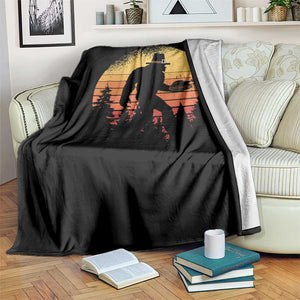 Bigfoot Pilgrim Turkey Pumpkin Thanksgiving Day Throw Blanket TS11 Print Your Wear